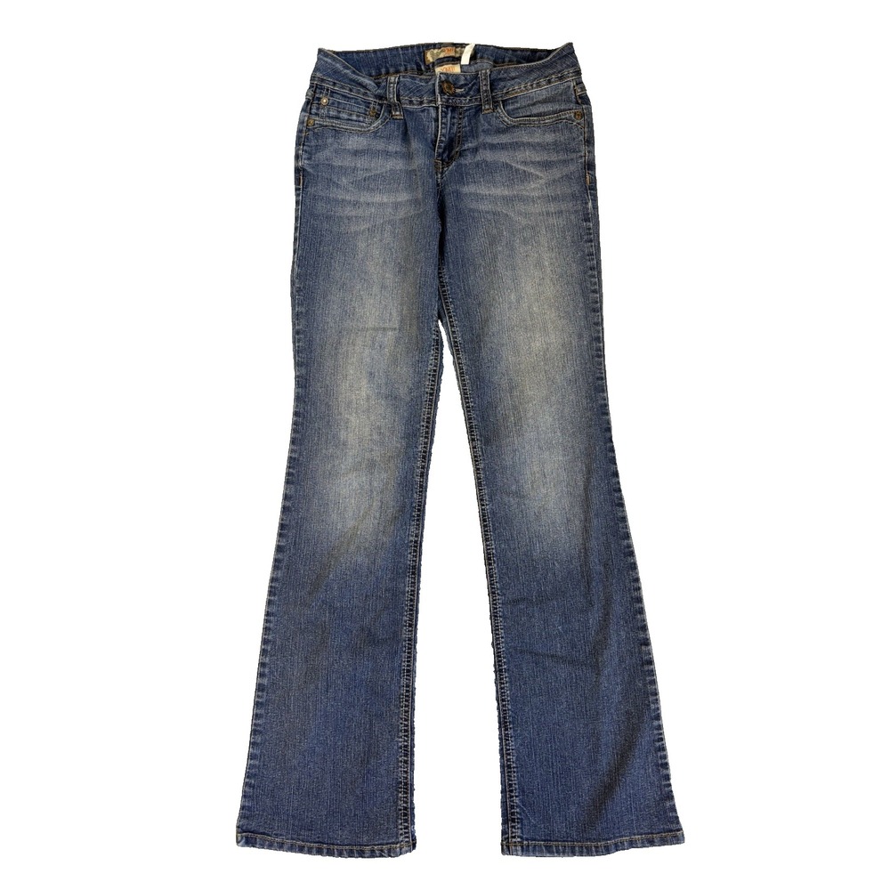 YMI Vtg Flare Jeans Women's 5 Y2K Low Rise Bootcut Denim Distressed Cyber 90's